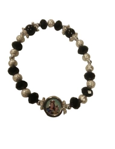 Pulsera Elastica Sabbia/Cristal Negra