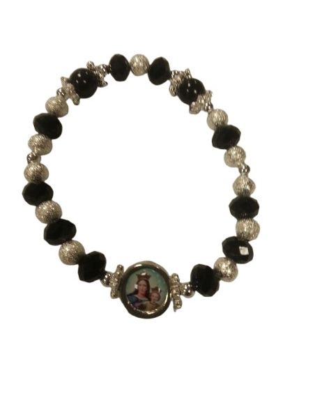 Pulsera Elastica Sabbia/Cristal Negra