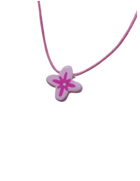 Cruz Madera Cordon Estrella 15Mm Rosa