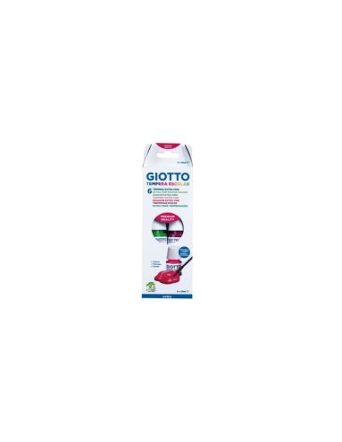 Tempera Giotto 25Ml + Pincel 6 Colores Surtidos