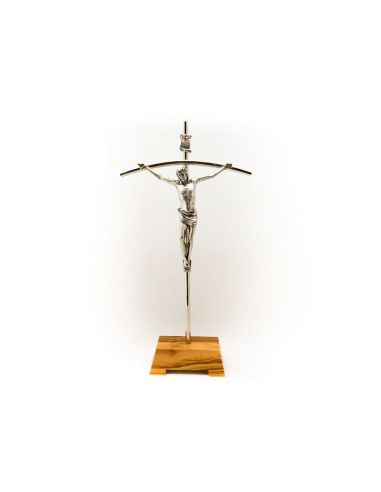 Crucifijo Metal Niquel 30X15Cm C/Base ºººº