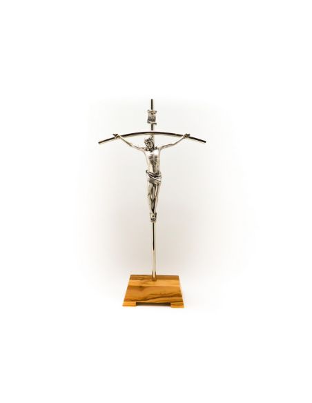 Crucifijo Metal Niquel 30X15Cm C/Base ºººº