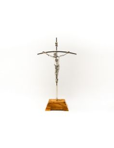 Crucifijo Metal Niquel 27X15Cm C/Base ºººº