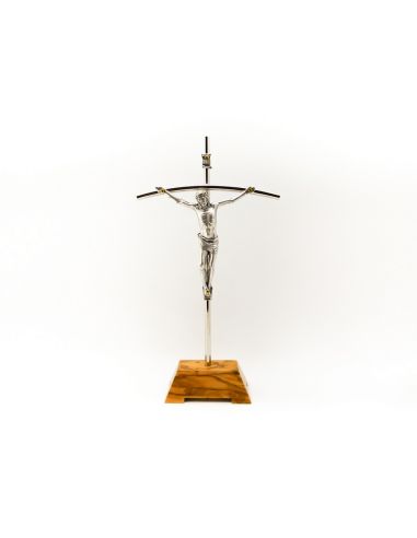 Crucifijo Metal Niquel 27X15Cm C/Base ºººº