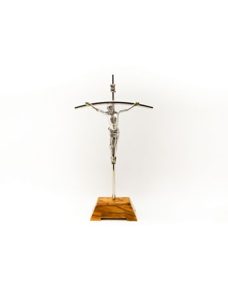Crucifijo Metal Niquel 27X15Cm C/Base ºººº