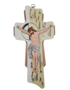 Cruz Madra Lacada Blanca 2D Decor Plat. 25Cm