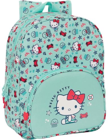 Mochila De 33 Cm Adaptable Carro Hello Kitty "Sea Lovers" Safta