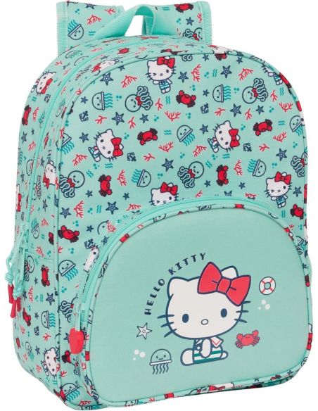 Mochila De 33 Cm Adaptable Carro Hello Kitty "Sea Lovers" Safta