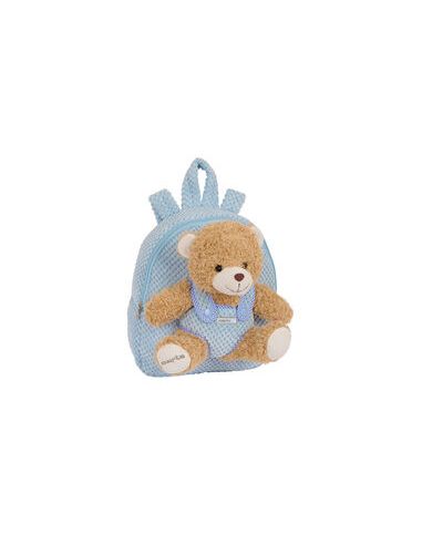 Mochila Preescolar Con Osito Safta Azul Pastel