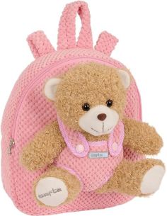 Mochila Preescolar Con Osito Safta Rosa
