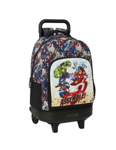 Mochila Grande Con Ruedas Compact Extraíble Avengers "Forever" Safta
