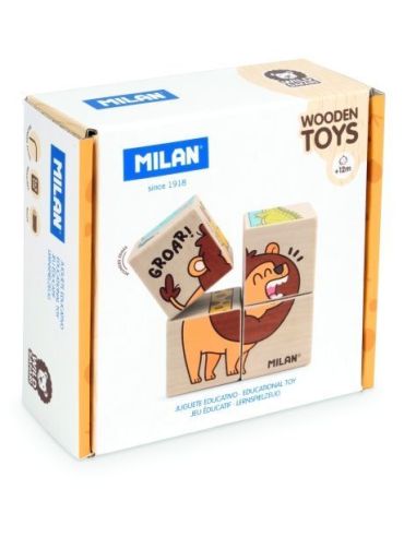Juguete Educativo De Madera, Rompecabezas De Cubos 'Wild Safari'