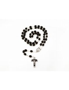 Rosario oval Madera 6x8mm Negro
