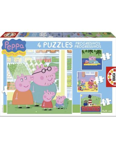 Puzzle Progresivos Peppa Pig 6-9-12-16|Libreriasalesiana