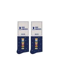 Calcetines Niños Reyes Magos Azul Talla 31/35