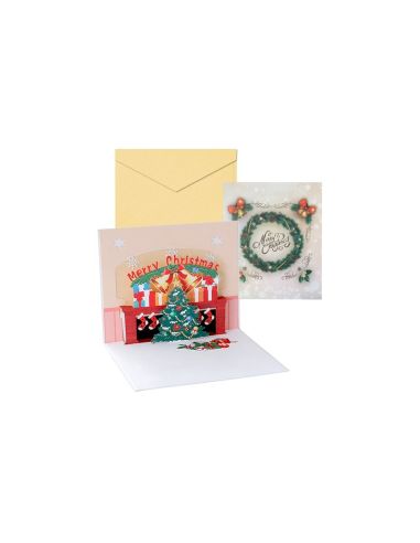 Tarjeta Felicitación 3D Chimenea