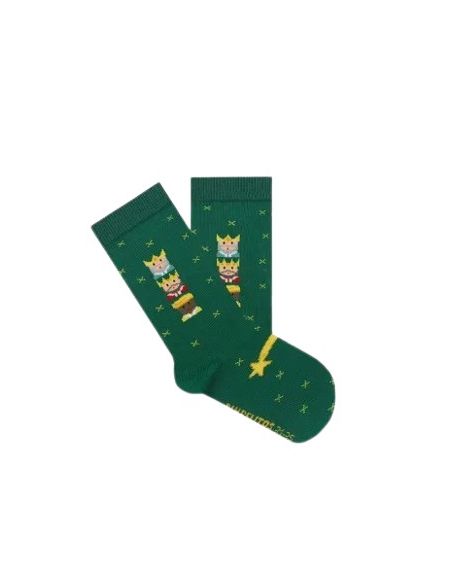 Calcetines Niños Reyes Magos Verde Talla 21/25
