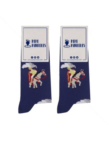 Calcetines Caballo Triana Azul Marino Talla 41/46