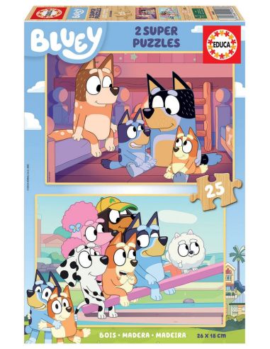 Puzzle Infantil Bluey 2X25 Piezas De Madera