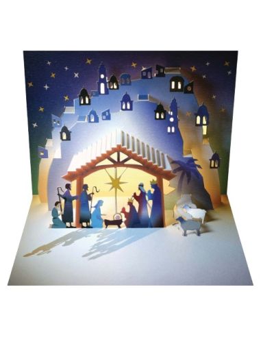 Postal Navidad Pop Up Card Nativity Iii