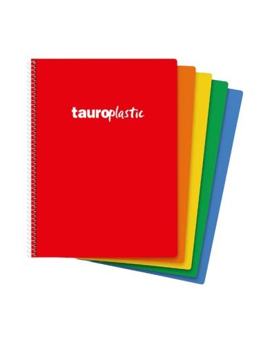 Bloc Espiral Tauro Plastic Folio Cuadricula 4 Mm 90 Gr 80 Hojas Tapa Polipropileno|Libreriasalesiana