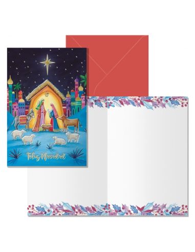 Tarjeta Dohe Navidad Tamaño 11,5X17Cm Modelo Portal Belén