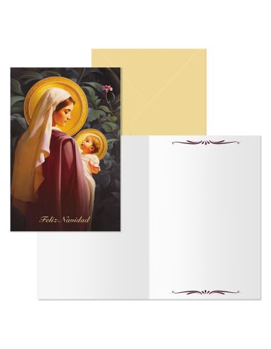Tarjeta Dohe Navidad Tamaño 11,5X17Cm Modelo Virgen