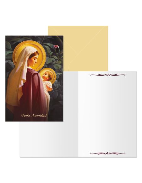 Tarjeta Dohe Navidad Tamaño 11,5X17Cm Modelo Virgen