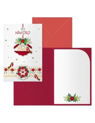 Tarjeta Dohe Navidad Tamaño 11,5X17Cm Modelo Bird House
