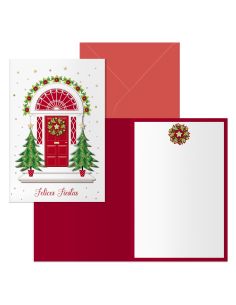 Tarjeta Dohe Navidad Tamaño 11,5X17Cm Modelo Red Door