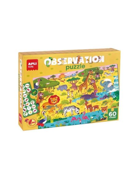 Juego Educativo Puzzle Observación Jungla Apli Kids