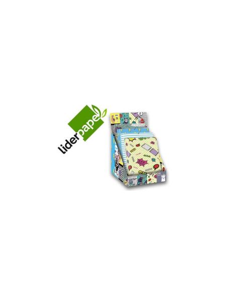 Carpeta Liderpapel Gomas Tres Solapas Forrada Folio Fantasia 2019 Forrada Expositor De 14 Unidades