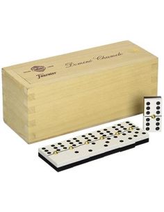 Domino Chamelo Fournier Ficha Celuloide En Caja De Madera