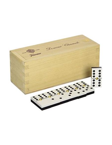Domino Chamelo Fournier Ficha Celuloide En Caja De Madera