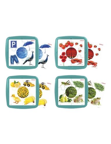 Puzzle Miniland Los Colores Set De 4 Unidades 12 Piezas