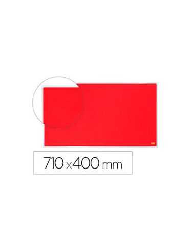 Tablero De Anuncios Nobo Impression Pro Fieltro Rojo Formato Panoramico 32\" 710X400 Mm