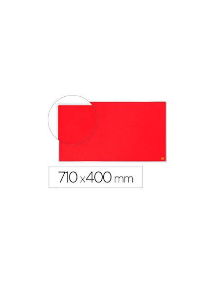Tablero De Anuncios Nobo Impression Pro Fieltro Rojo Formato Panoramico 32\" 710X400 Mm