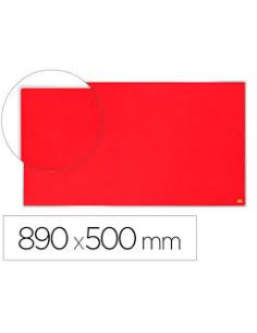 Tablero De Anuncios Nobo Impression Pro Fieltro Rojo Formato Panoramico 40\" 890X500 Mm
