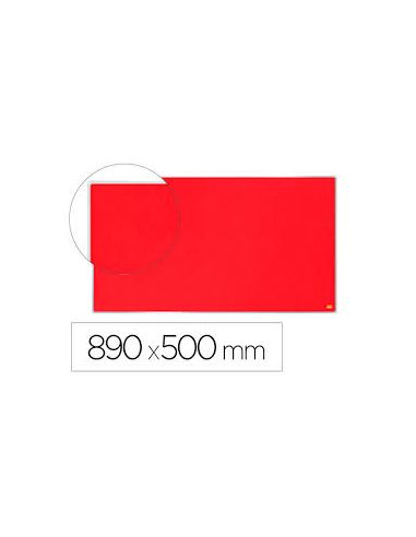 Tablero De Anuncios Nobo Impression Pro Fieltro Rojo Formato Panoramico 40\" 890X500 Mm