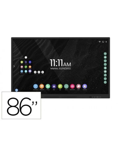 Pantalla Interactiva Rocada Cristal Templado 86\" Multitactil Wifi Con Altavoces Usb Thunderbolt
