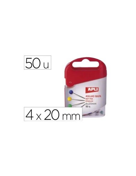 Agujas Señalizadoras Apli Mapas 4 X 20 Mm Caja De 50 Unidades Colores Surtidos