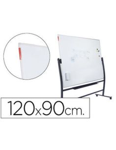 Pizarra Blanca Rocada Lacada Magnetica Con Soporte Volteable Doble Cara 90X120 Cm