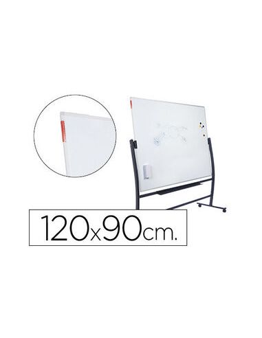 Pizarra Blanca Rocada Lacada Magnetica Con Soporte Volteable Doble Cara 90X120 Cm