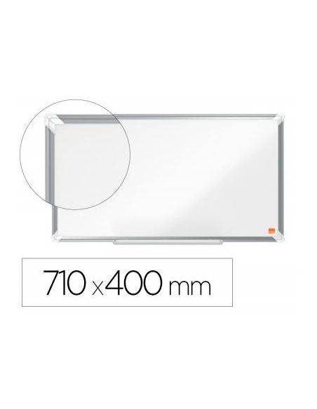 Pizarra Blanca Nobo Premium Plus Acero Lacado Formato Panoramico 32\" Magnetica 710X400 Mm