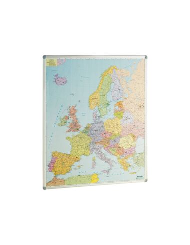 Mapa Mural Faibo Europa Politico Magnetico Marco De Aluminio Con Cantoneras De Proteccion 113X101 Cm