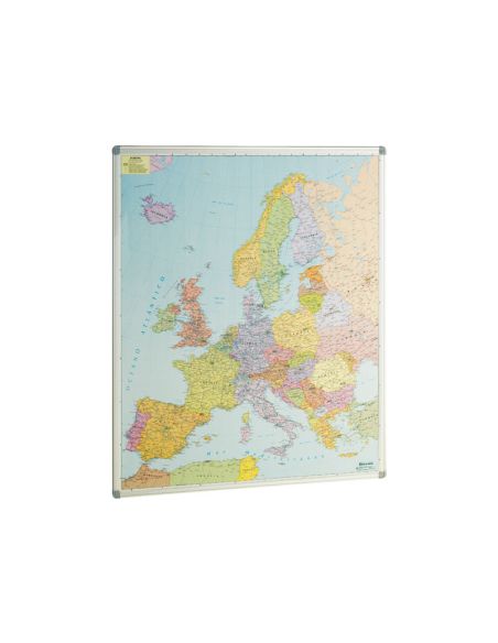 Mapa Mural Faibo Europa Politico Magnetico Marco De Aluminio Con Cantoneras De Proteccion 113X101 Cm