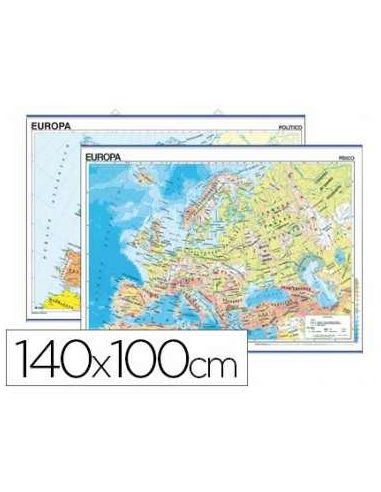 Mapa Mural Europa Fisico/Politico -140 X 100 Cm