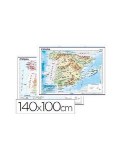 Mapa Mural España Fisico/Politico -140 X 100 Cm
