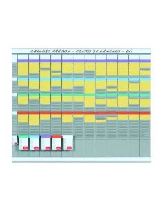 Kit Planificacion De Tarjetas T Nobo 66X80 Cm 12 Columnas 2X32 Ranuras + 500 Tarjetas T Nº2 Colores Surtidos + 100