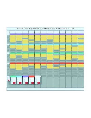 Kit Planificacion De Tarjetas T Nobo 66X80 Cm 12 Columnas 2X32 Ranuras + 500 Tarjetas T Nº2 Colores Surtidos + 100
